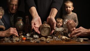 Ręce różnych pokoleń trzymające cenioną rodzinę opowiadają historię odporności i dziedzictwa