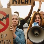 Protest przeciwko zmianom klimatu na ulicy 32