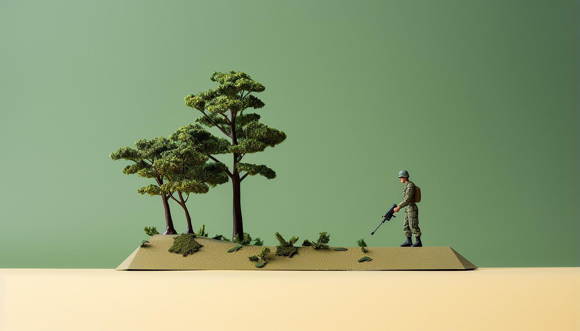 Diorama minimalizmu dnia weteranów